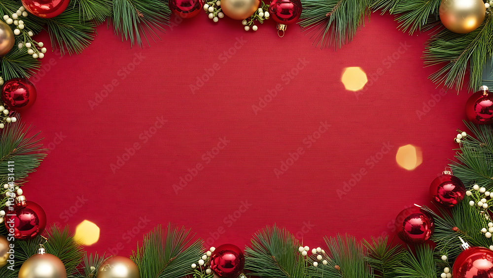 Red Christmas Background with Red Ornaments and Copy Space, celebration background, Christmas greeting background.
Red Christmas Background with Red Ornaments and Copy Space, celebration background, Christmas greeting background.