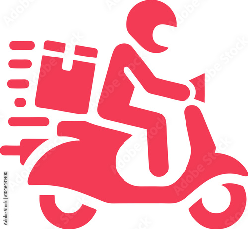 Free Shipping motorbike food delivery boy icon in Vector illustration	
