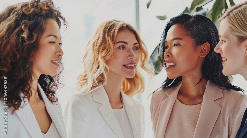 Diverse Group of Professional Women Engaged in Conversation Diverse Group of Professional Women Engaged in Conversation