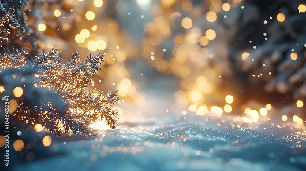 Christmas Background. Magic Glowing Snowflake Christmas Background. Magic Glowing Snowflake