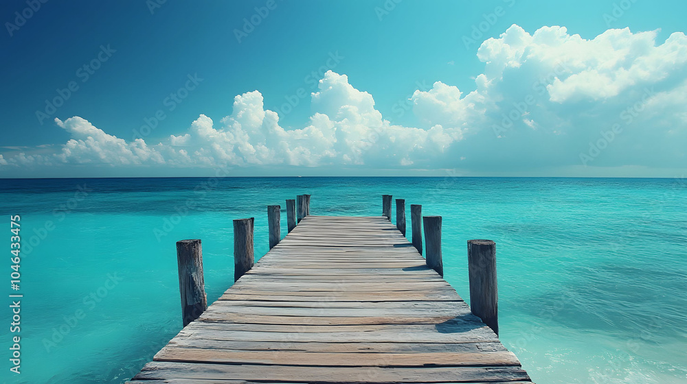 Fototapeta premium Serene ocean pier