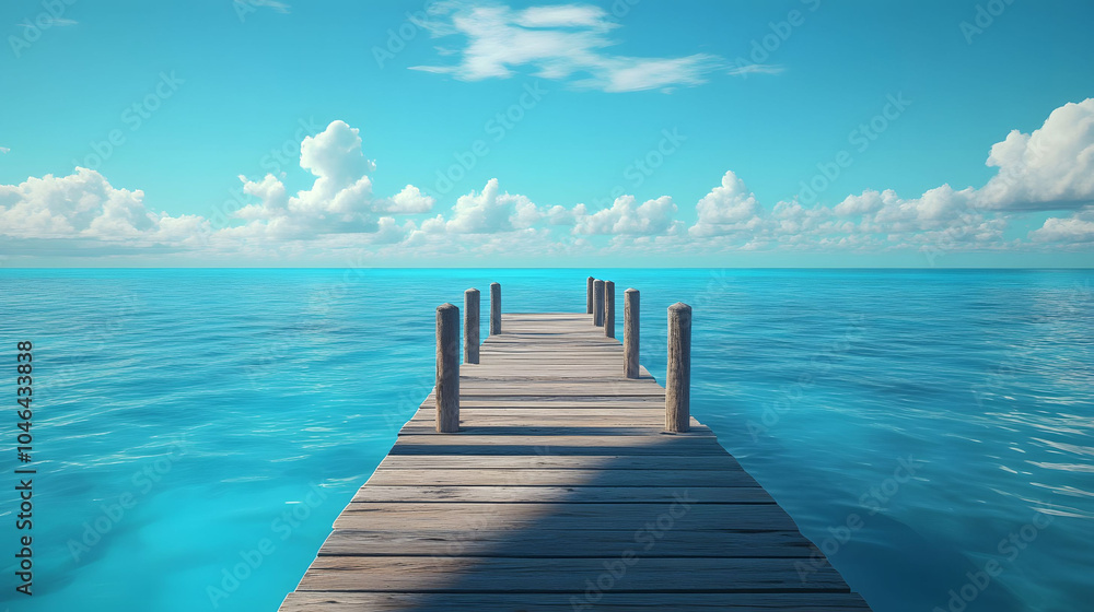 Obraz premium Tranquil ocean pier