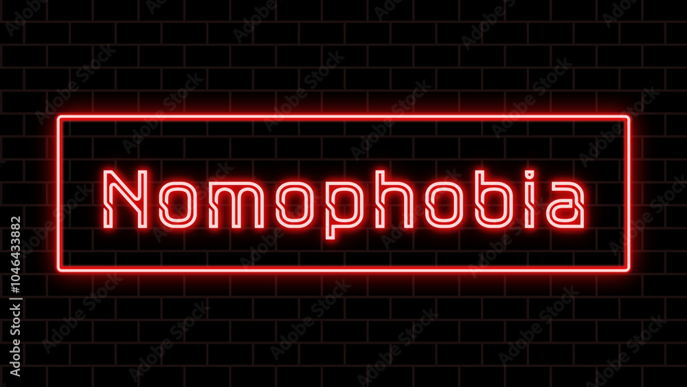 Nomophobia のネオン文字 Nomophobia のネオン文字
