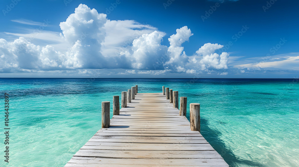 Obraz premium Serene ocean pier