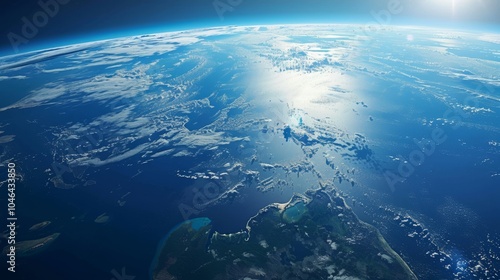 Fototapeta Naklejka Na Ścianę i Meble -  Stunning satellite image of earth showcasing water, landmasses, and scientific data with clarity