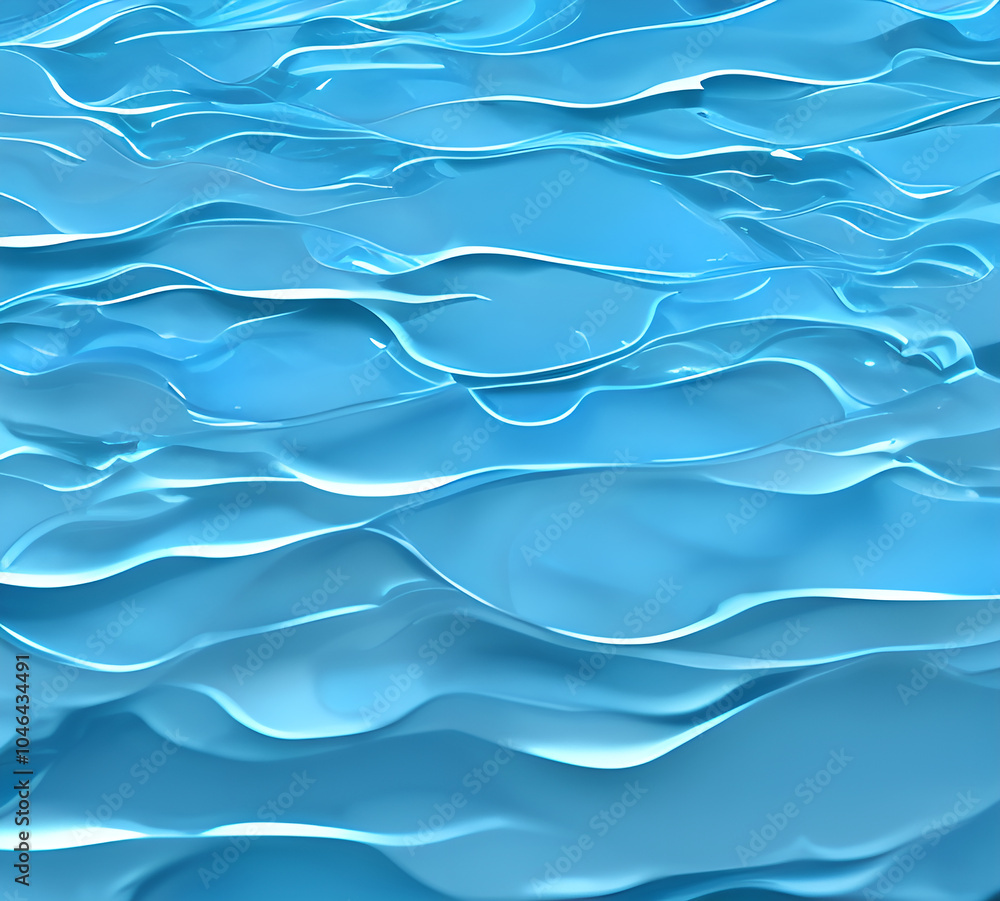 Obraz premium Blue wave Water background with sun glare bright light holiday sea playful and chaotic abstract illustration perfect for summer Background High quality 8k.generative ai