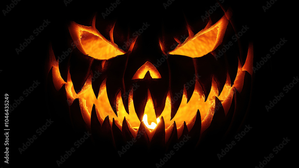 Eerie Jack-o'-Lantern Candlelit Silhouette Eerie Jack-o'-Lantern Candlelit Silhouette