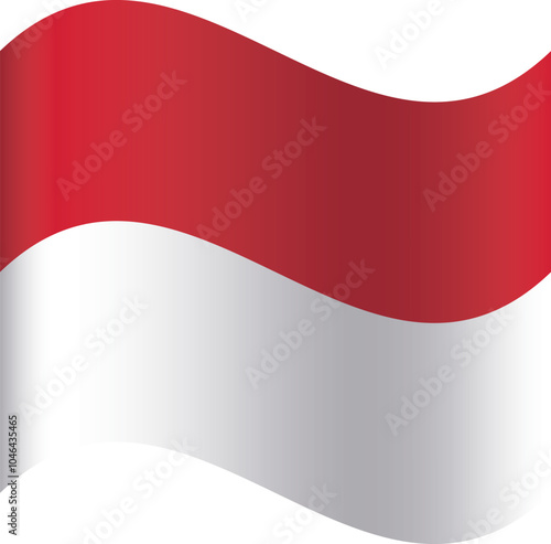 Waving shaped national flag of the European country of MONACO Free Download Waving shaped national flag of the European country of MONACO - GFXLoad