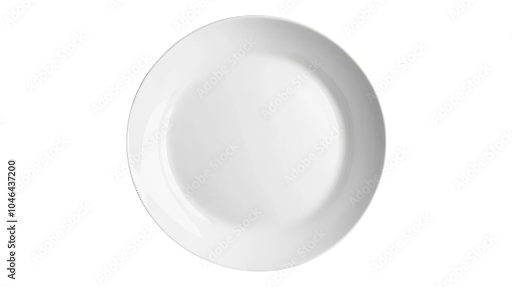 A simple white plate resting on a transparent background, ideal for food presentation and culinary design in modern kitchens. A simple white plate resting on a transparent background, ideal for food presentation and culinary design in modern kitchens.