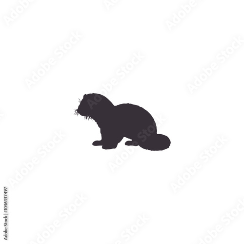 silhouette of a ferret animal vector illustration