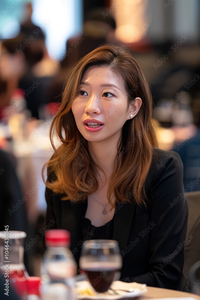 Woman in Black Blazer at Business Meeting Woman in Black Blazer at Business Meeting