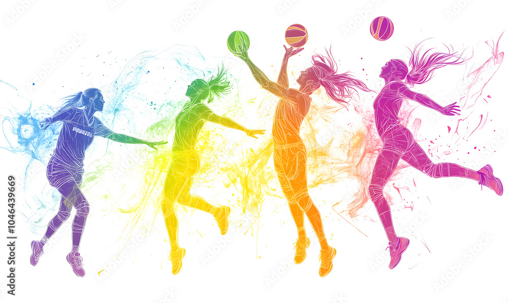 Dynamic Volleyball Action with Neon Lights and Abstract Geometric Patterns for Futuristic Sports Branding Dynamic Volleyball Action with Neon Lights and Abstract Geometric Patterns for Futuristic Sports Branding