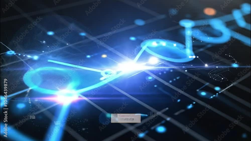 Abstract Digital Data Visualization with a Blue Line Graph on a Black Grid Background Abstract Digital Data Visualization with a Blue Line Graph on a Black Grid Background