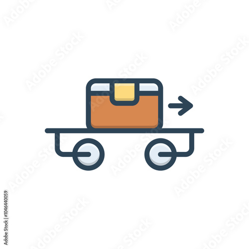 Color illustration icon for carry