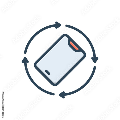 Color illustration icon for rotation