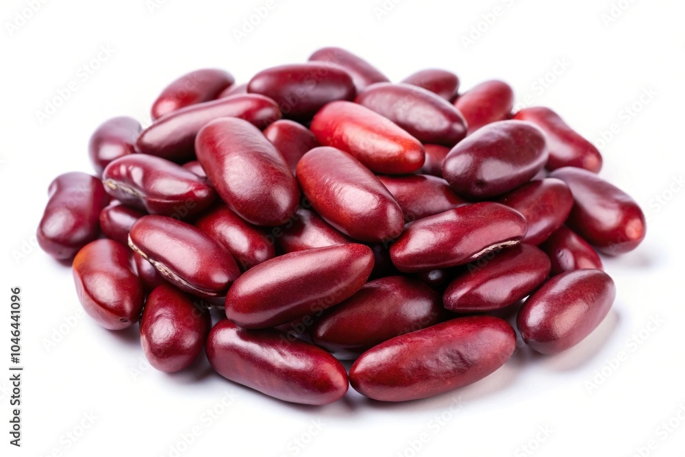 Red kidney bean on white background, asymmetrical composition Red kidney bean on white background, asymmetrical composition