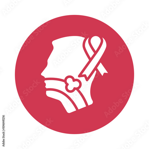 Oral Cancer vector Glyph Cricle Design icon. Cancer Symbol on White background EPS 10 File