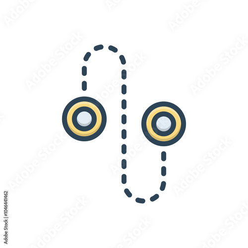 Color illustration icon for trajectory