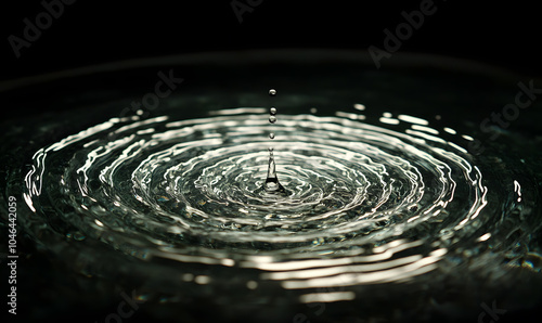 Wallpaper Mural Dynamic Water Droplets Isolated on Black Background – High-Speed Captures, Ripples, Splashes, and Mist in Elegant Motion Torontodigital.ca