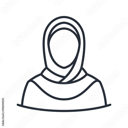 Muslim women icon. Arab girl thin line vector illustration.