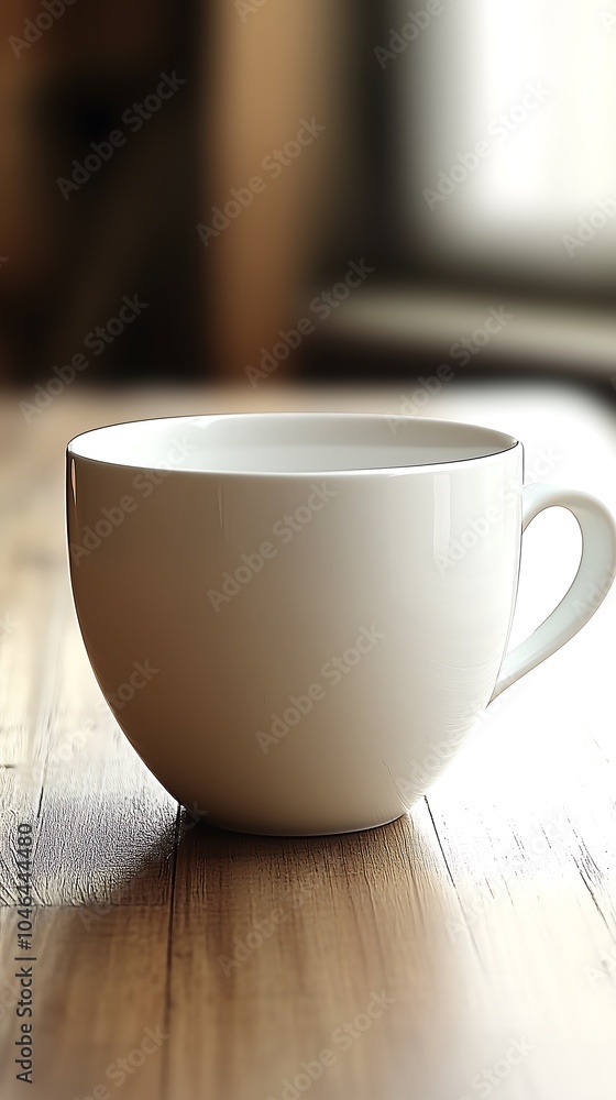 A pure white cup with a plain background image looks simple. A pure white cup with a plain background image looks simple.