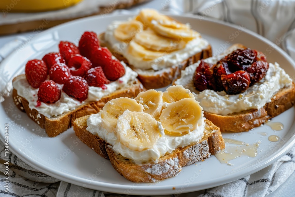Cream cheese topped toast Cream cheese topped toast