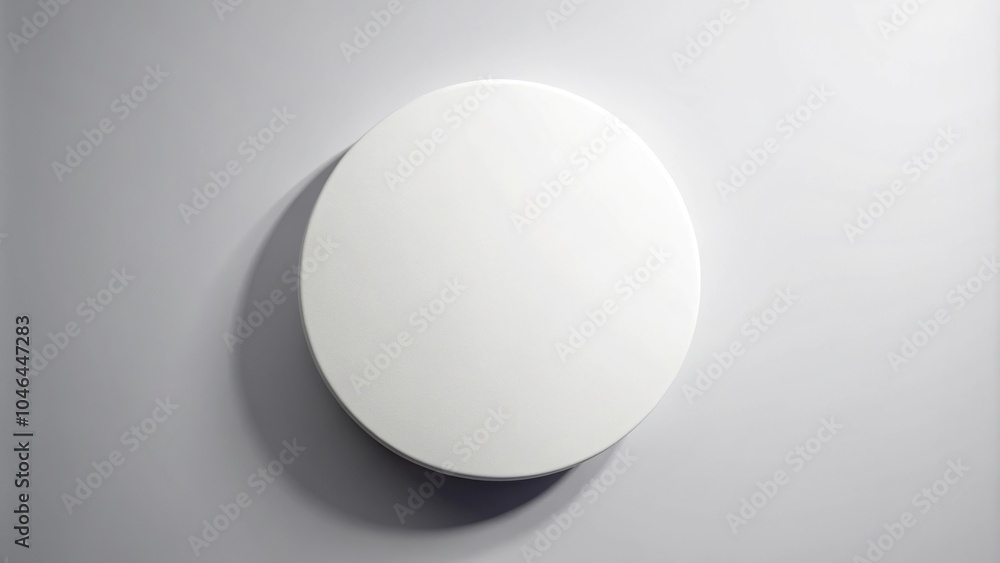 Mockup of aerial white circle with shadow on blank background Mockup of aerial white circle with shadow on blank background