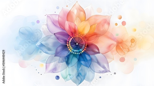 Colorful abstract flower design with soft hues