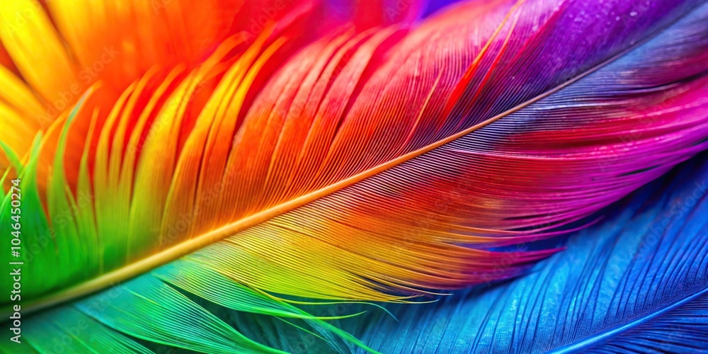 Fototapeta premium macro photography of colorful feather closeup texture background abstract