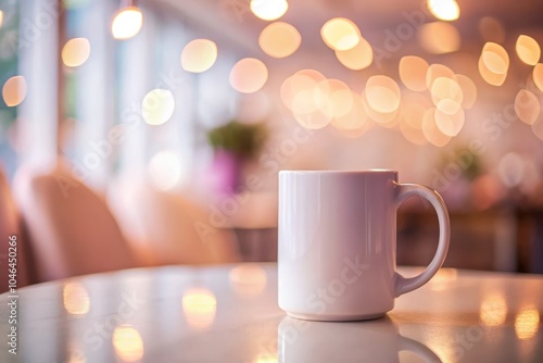 Elegant Mug Mockup with Soft Pink Background for Coffee Cup Artwork Presentation, Perfect for Digital Display and Custom Design Projects