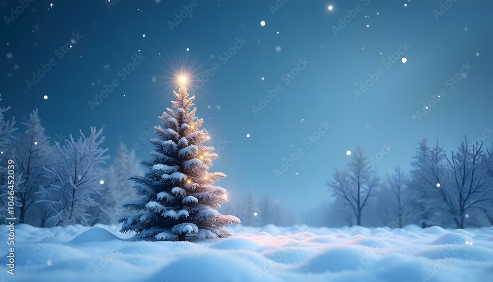 Obraz premium christmas tree with snow