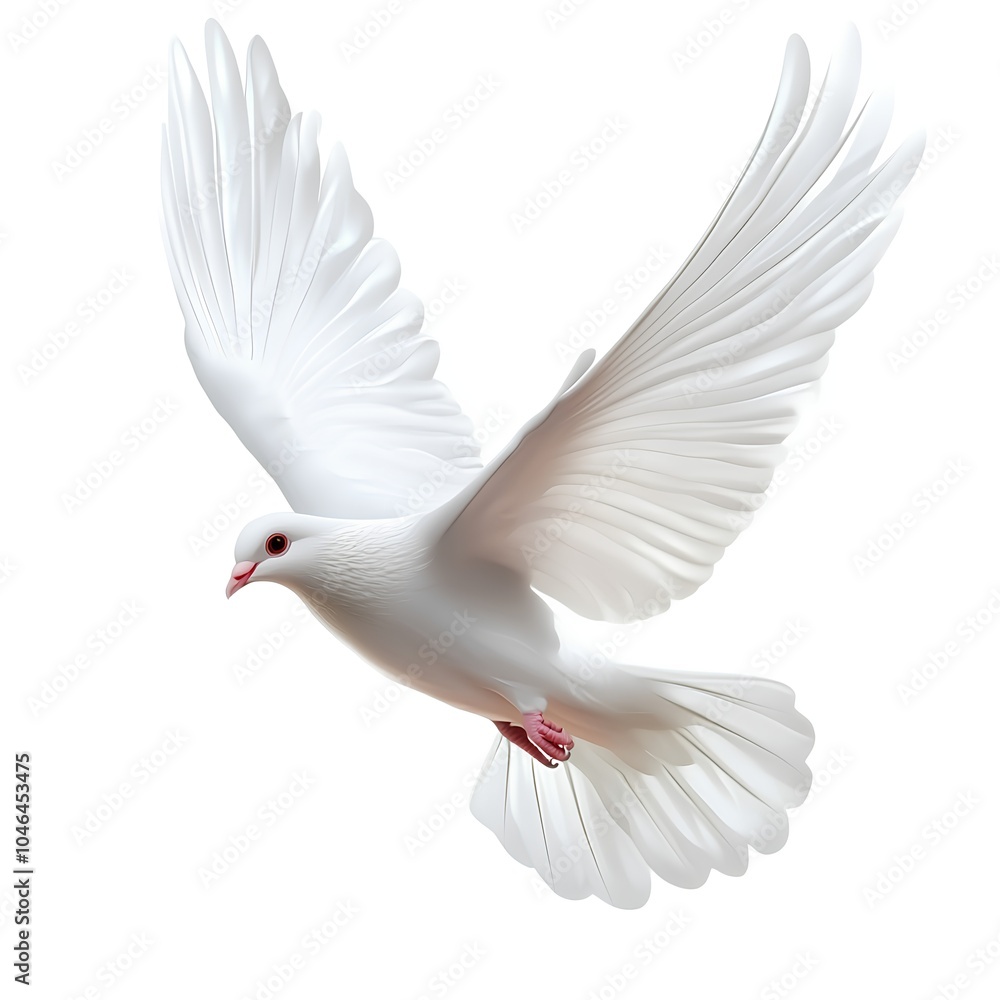 Graceful White Dove in Flight - Symbol of Peace and Freedom Graceful White Dove in Flight - Symbol of Peace and Freedom