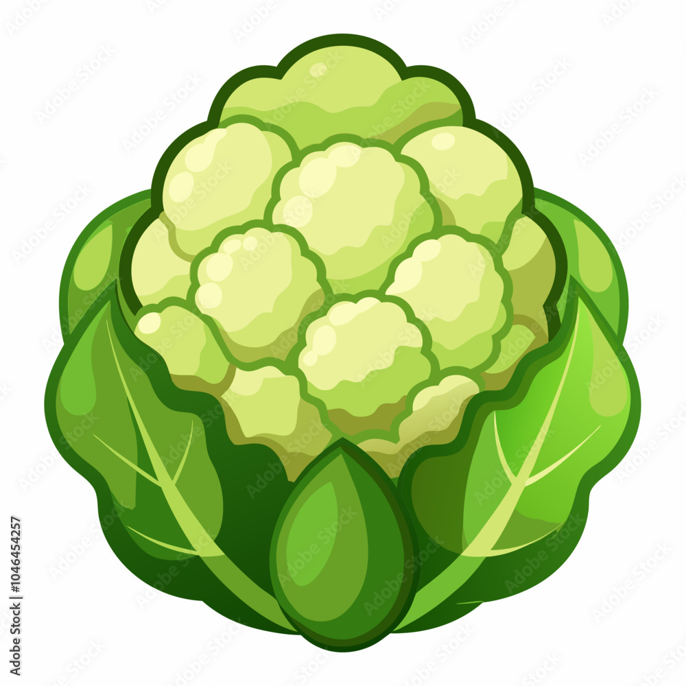 illustration of an cauliflower with leaf illustration of an cauliflower with leaf