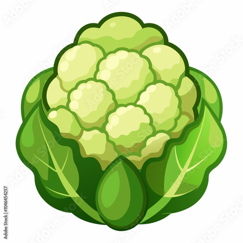 illustration of an cauliflower with leaf