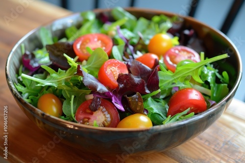 Healthy salad freshly made from the garden