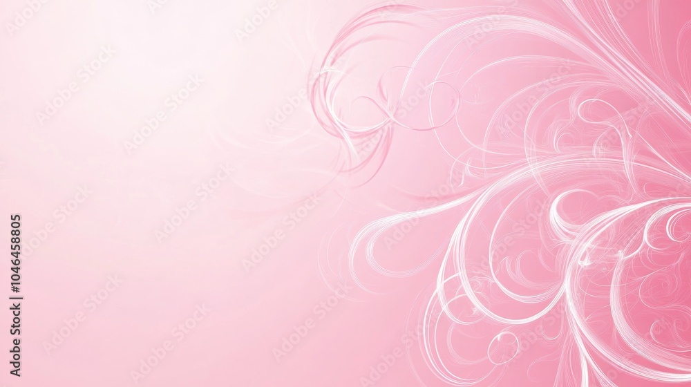 Photo of, Pink background with delicate swirls for design, banner template Photo of, Pink background with delicate swirls for design, banner template