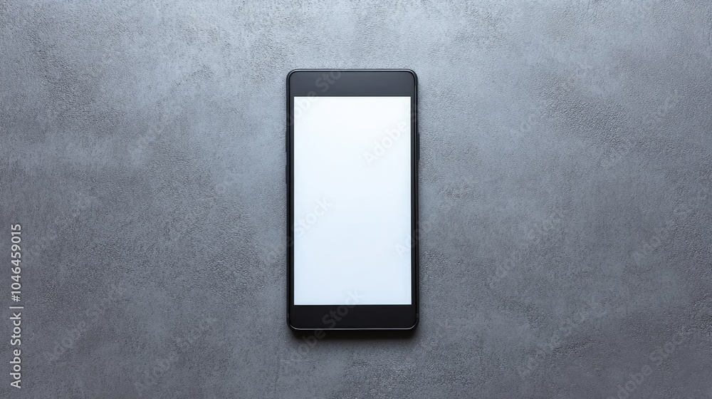 Minimalist Smartphone on Gray Background Minimalist Smartphone on Gray Background