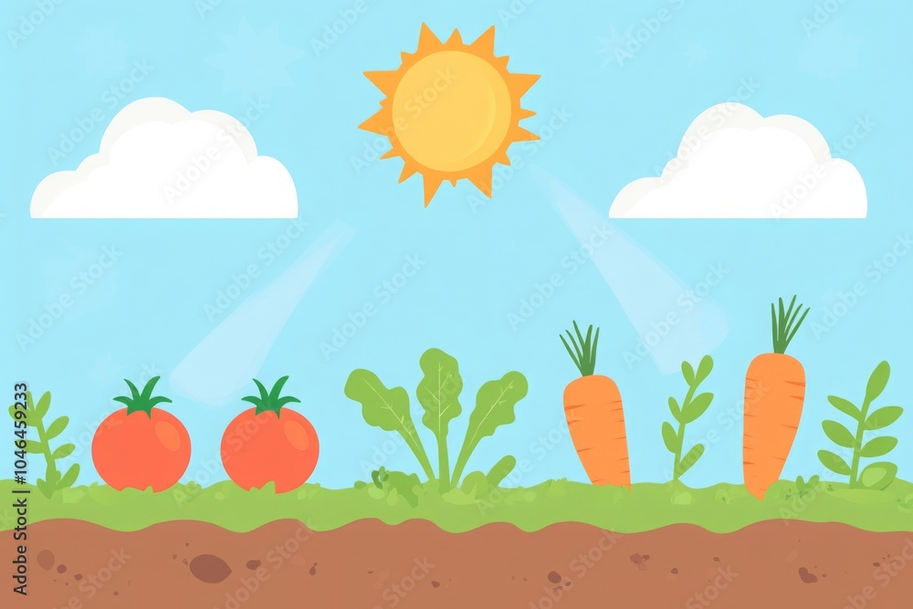 Fototapeta premium Sunny Day in the Vegetable Garden