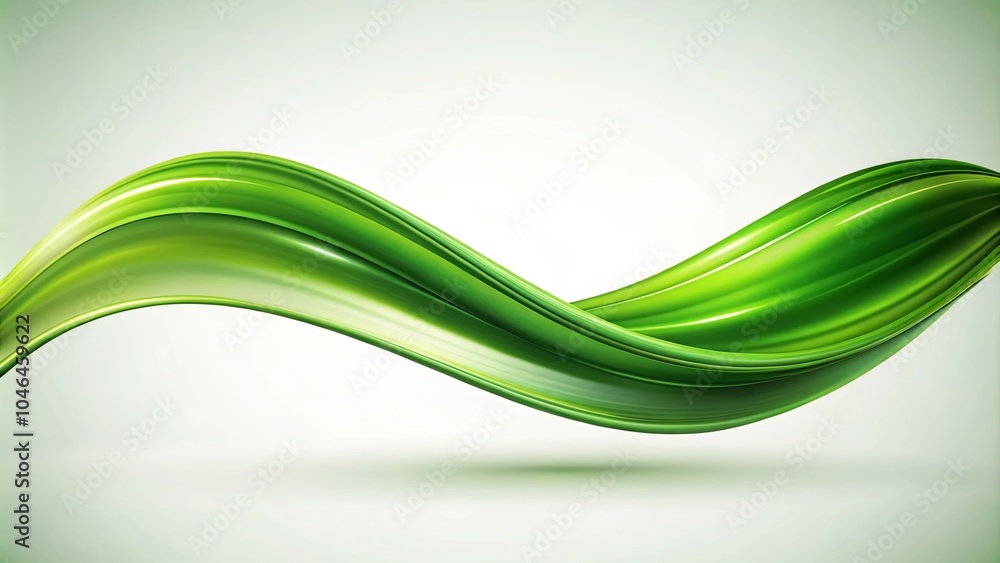 Fototapeta premium A vibrant green abstract wave, fluid and flowing, evokes a sense of motion and life, capturing the essence of nature's dynamic energy.
