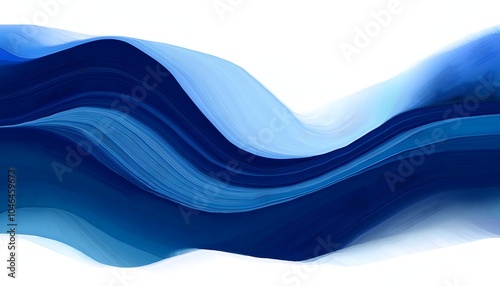 Abstract watercolor paint background dark blue gradient color with fluid curve lines texture and white space for text