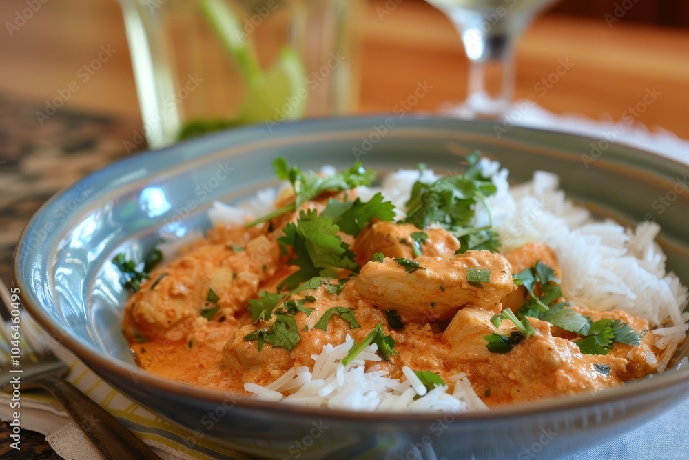Indian Butter Chicken with yogurt ginger garlic lemon and spices Indian Butter Chicken with yogurt ginger garlic lemon and spices