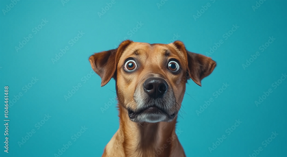 dog with surprised shock expression eyes isolated with copy space dog with surprised shock expression eyes isolated with copy space