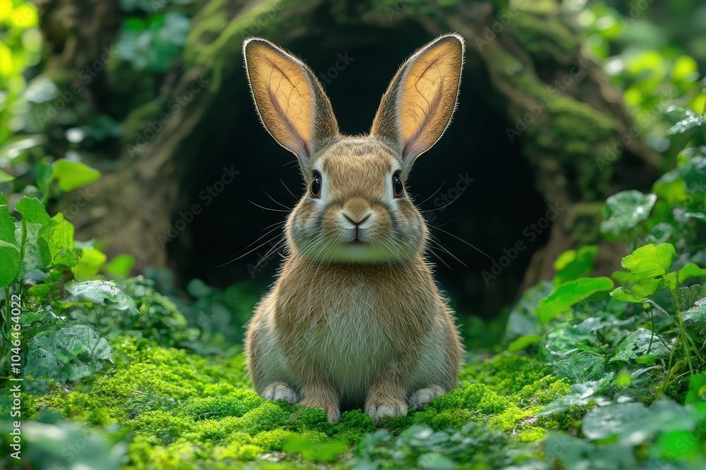 Rabbit in an Ancient Mossy Tunnel with a Magical Forest Background – Fantasy Digital Art
Rabbit in an Ancient Mossy Tunnel with a Magical Forest Background – Fantasy Digital Art