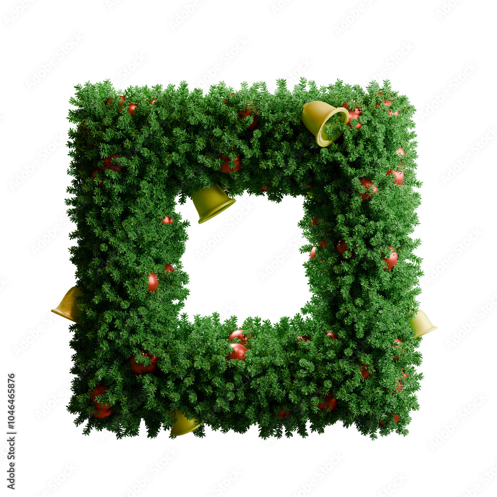 3D festive Geomatry Christmas Rectangle Wreath Design 3D festive Geomatry Christmas Rectangle Wreath Design