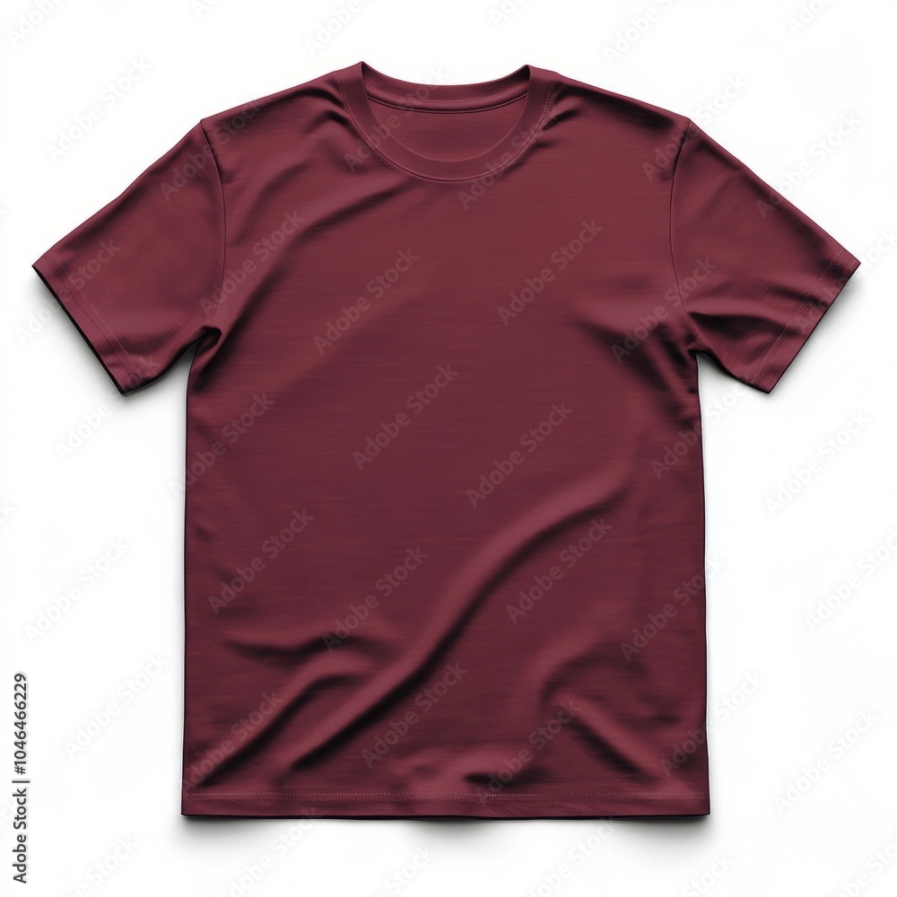 Realistic high quality burgundy tshirt mockup isolated Realistic high quality burgundy tshirt mockup isolated