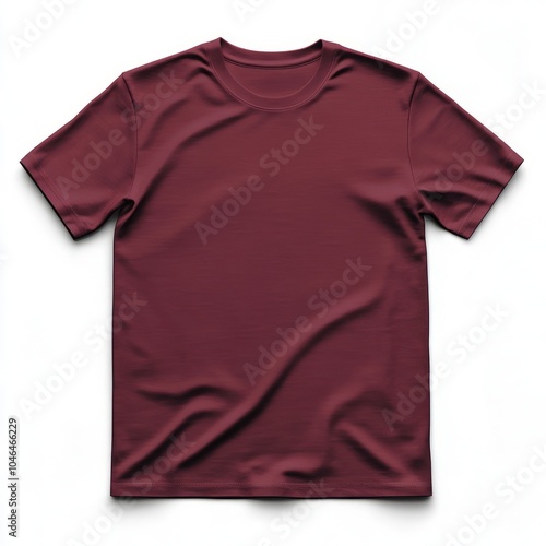 Realistic high quality burgundy tshirt mockup isolated