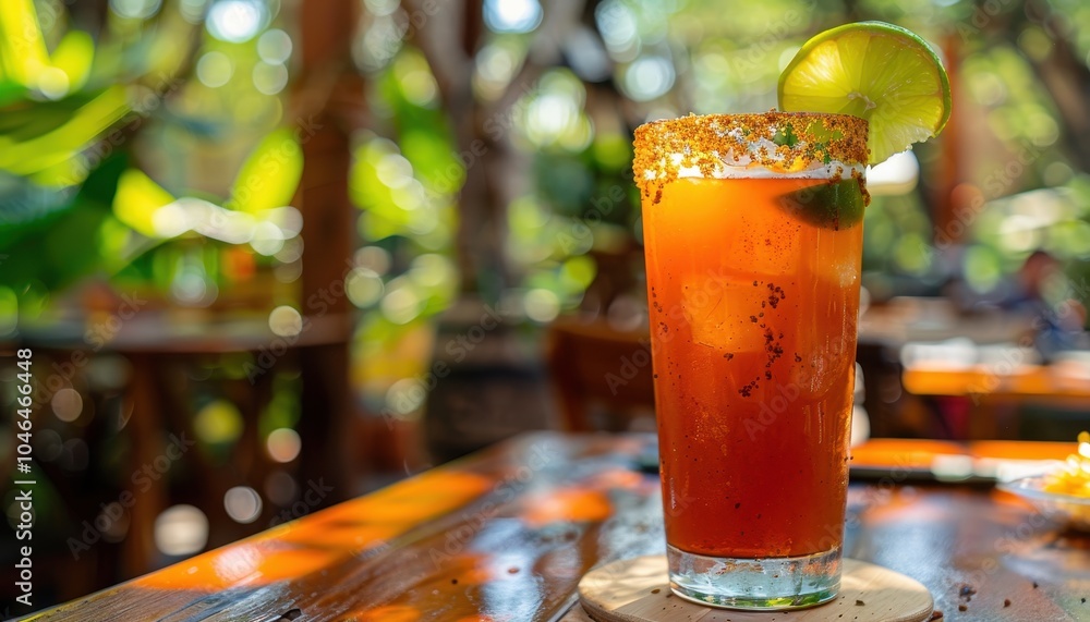 Φωτογραφία Mexican party terrace in Mexico City with michelada cocktail
