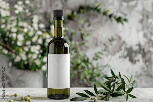 Mock up bottle for olive sunflower sesame oil with blank label photo