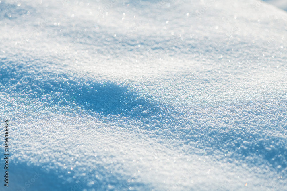 Obraz premium natural winter background, fresh fluffy snow, sun glare