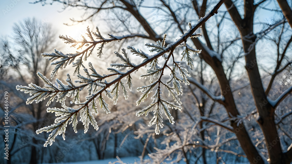 The Enchanting Beauty of Frost-Covered Branches A Winter Morning's Serenity in Nature's Embrace The Enchanting Beauty of Frost-Covered Branches A Winter Morning's Serenity in Nature's Embrace